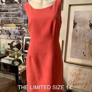 Coral sheath dress from The limited